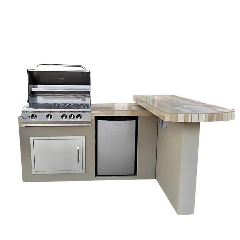 Kokomo Grills Aspen BBQ Island with 4 Burner Built In BBQ Grill