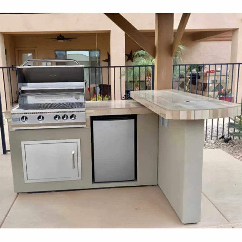 Kokomo Grills Aspen BBQ Island with 4 Burner Built In BBQ Grill