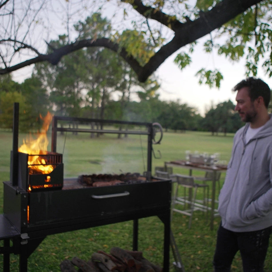 Tagwood BBQ Freestanding Argentine Santa Maria Wood Fire & Charcoal Gaucho Grill - BBQ03SI