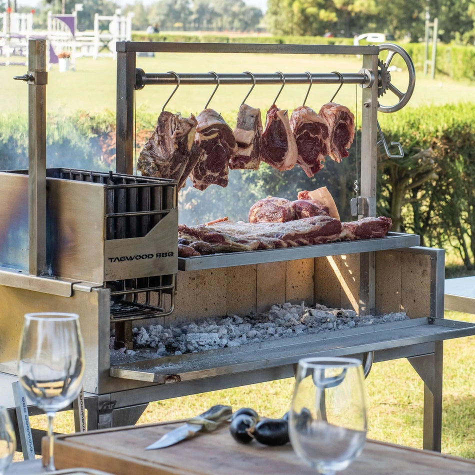 Tagwood BBQ Freestanding Argentine Santa Maria Wood Fire & Charcoal Gaucho Grill - BBQ03SS