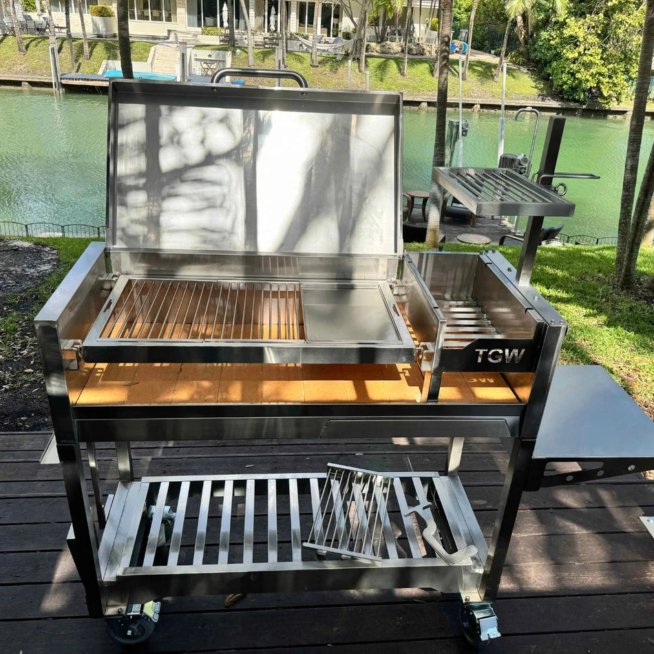 Tagwood BBQ Freestanding Argentine Wood Fire & Charcoal Gaucho Grill - BBQ18SS