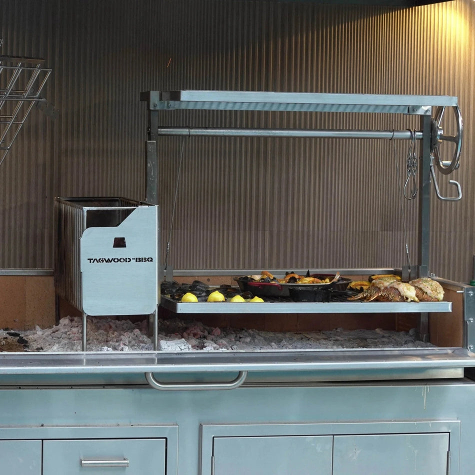 Tagwood BBQ XL Built-In Santa Maria Argentine Wood Fire & Charcoal Gaucho Grill - BBQ28SS