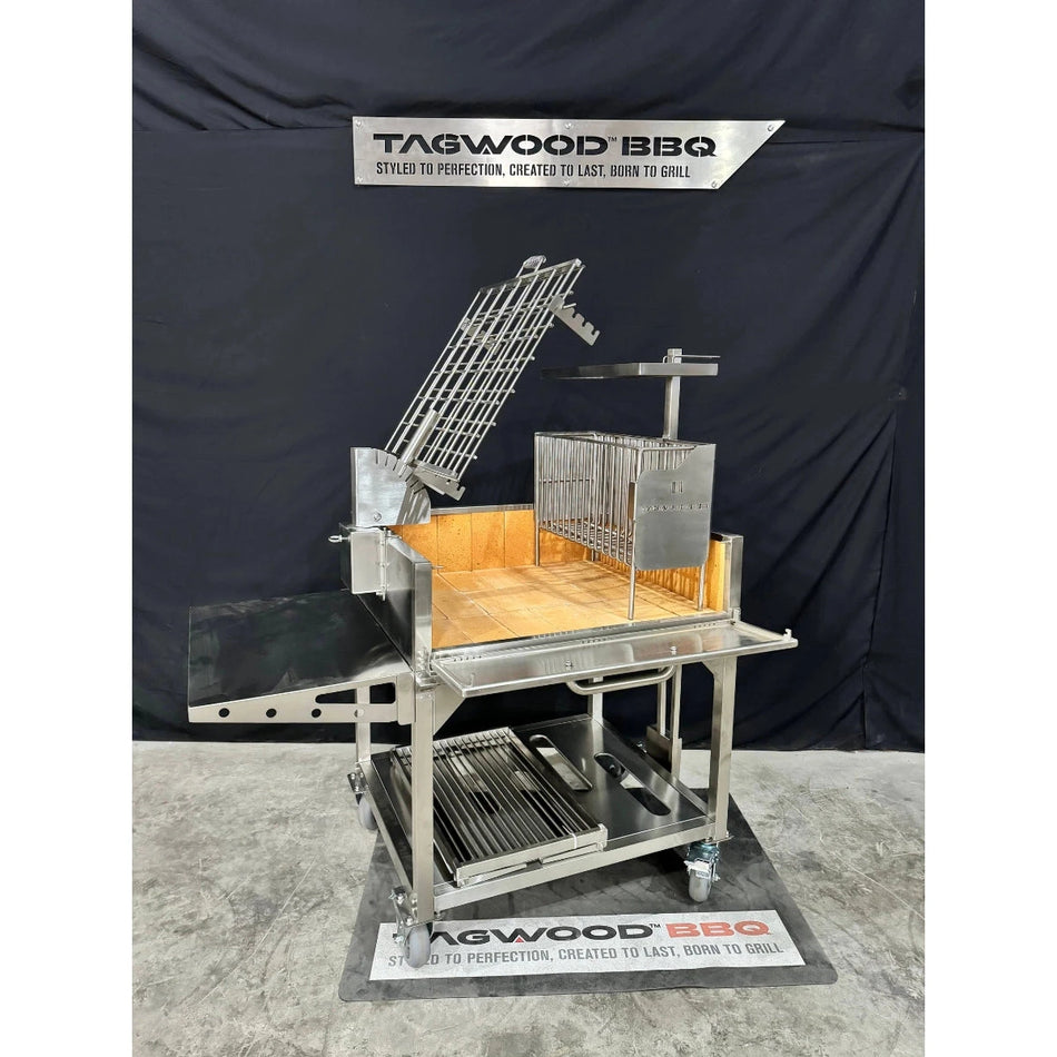 Tagwood BBQ Freestanding Argentine Charcoal Gaucho Grill With Firebox - BBQ33SS