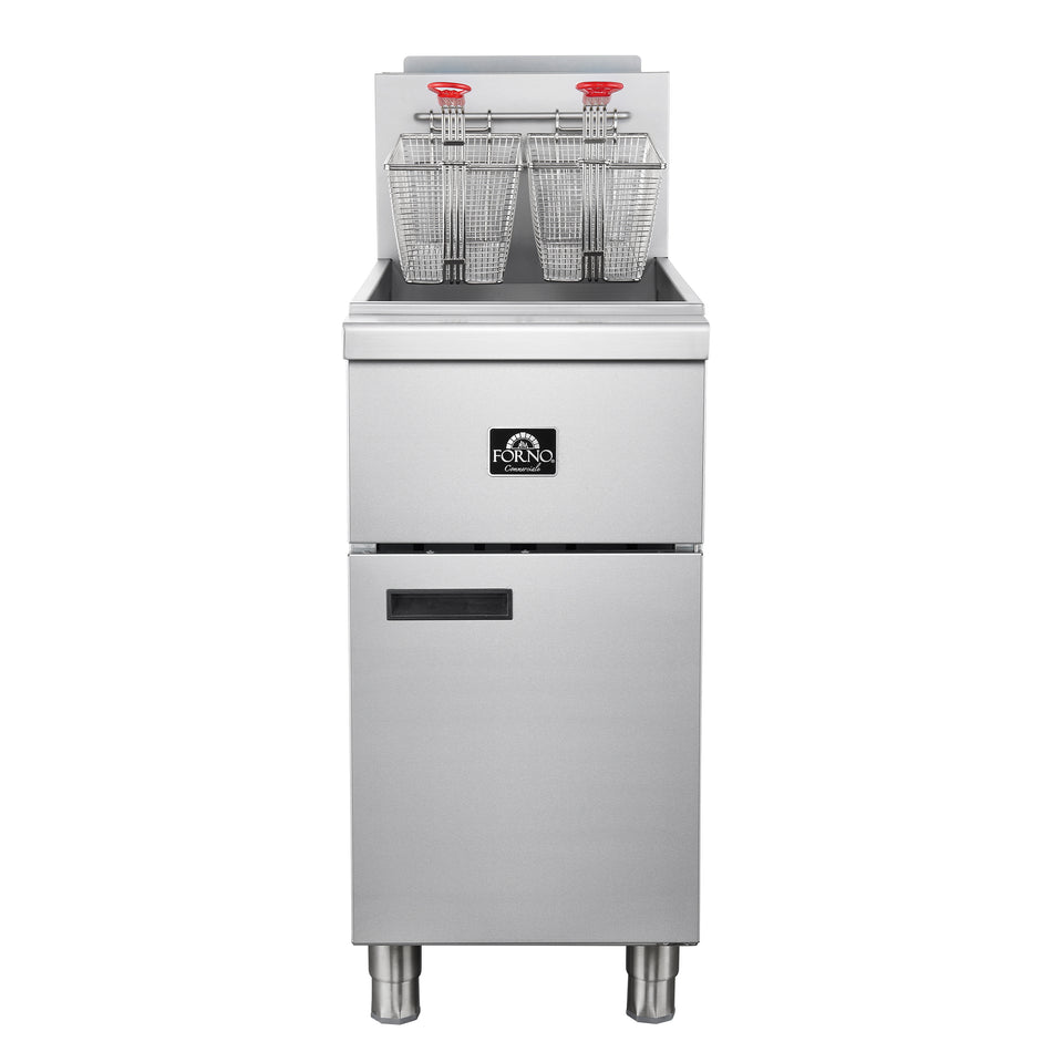 Forno Commerciale Natural Gas Deep Fryer, 4 Burners 120,000 BTU, 50 lbs Oil Capacity