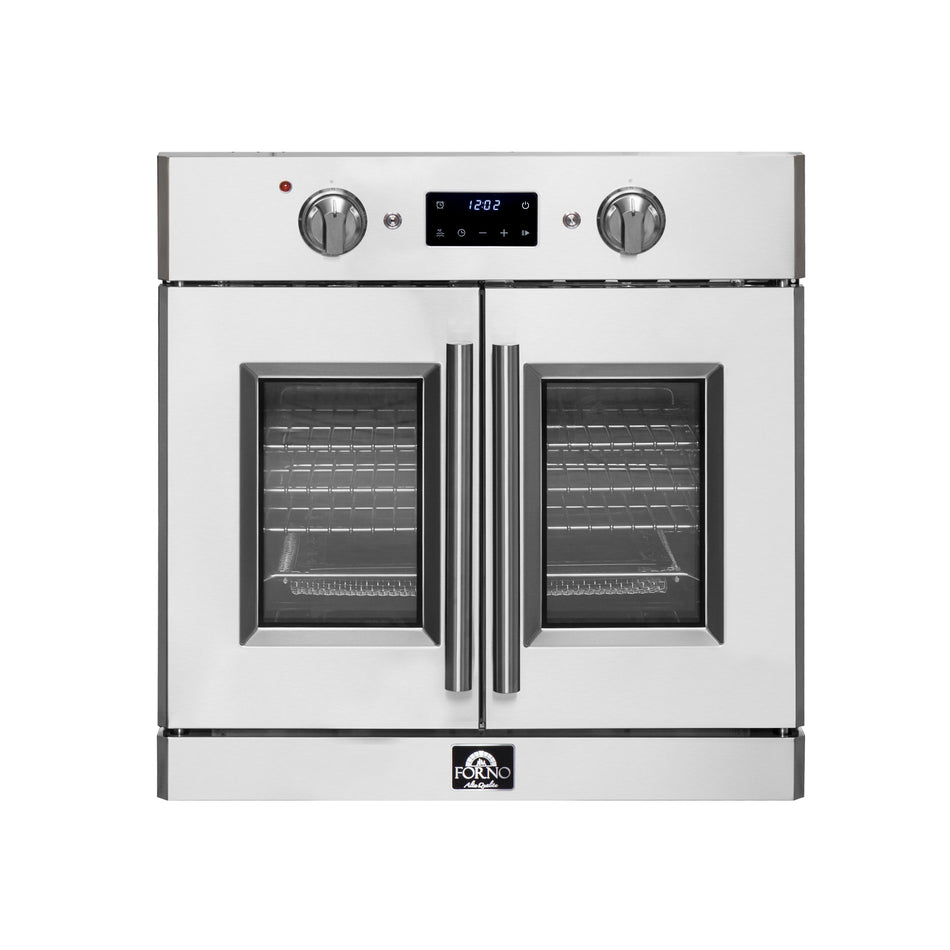 Forno Gallico 30-Inch Electric French Door Wall Oven, Stainless Steel, True Convection, Air Fry, Self-Cleaning