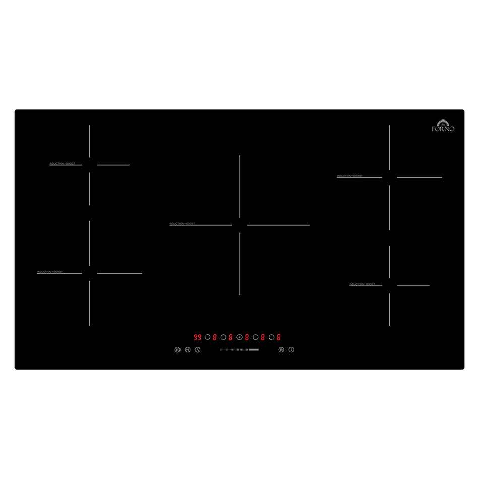 Forno Parco 36-Inch Induction Cooktop, 5 Zones, 10,200W Total Power, Touch Control, 9 Power Levels, Booster Function