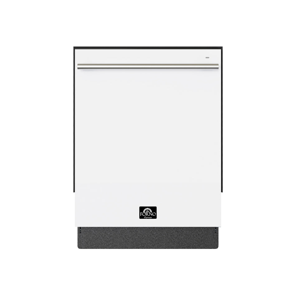 Forno Romano Espresso 24-Inch Built-In Dishwasher, White Finish, Stainless Steel Tub, 49 dBA, Energy Star Certified