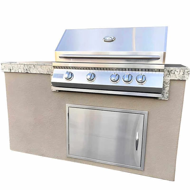 Kokomo Grills 5 Ft Maldives BBQ Island with 32-Inch 4 Burner Grill and Access Door