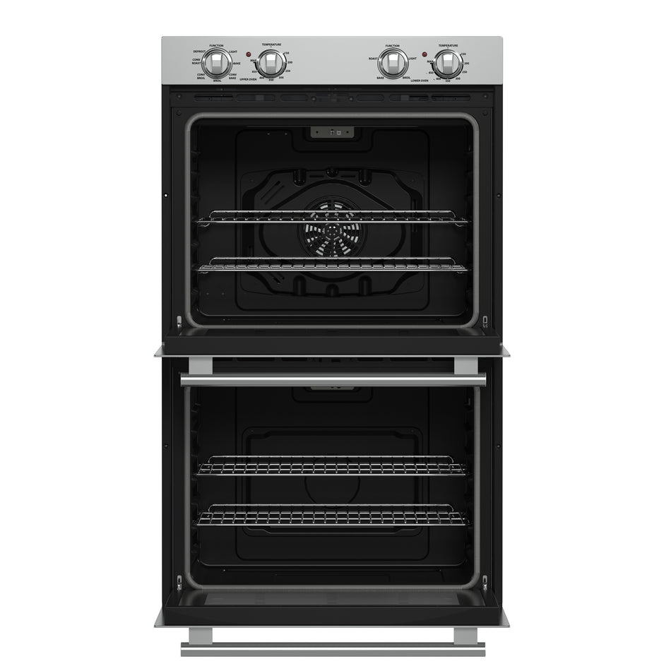 Forno Vomero 30-Inch Double Wall Oven, Stainless Steel, 10 cu.ft Total Capacity, 7100W Convection, Mechanical Controls, Self-Cleaning Function