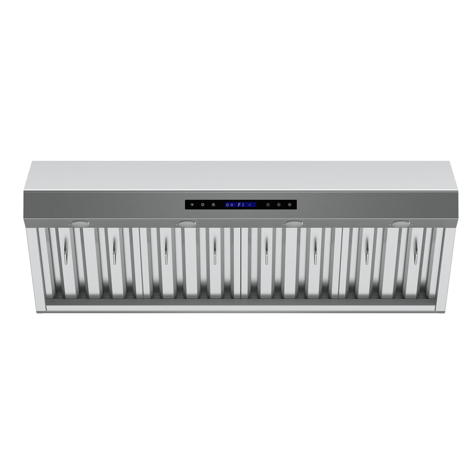 Forno Palazzo 48-Inch Wall Mounted Range Hood, Stainless Steel, Heavy Duty Baffle Filters, Remote Control