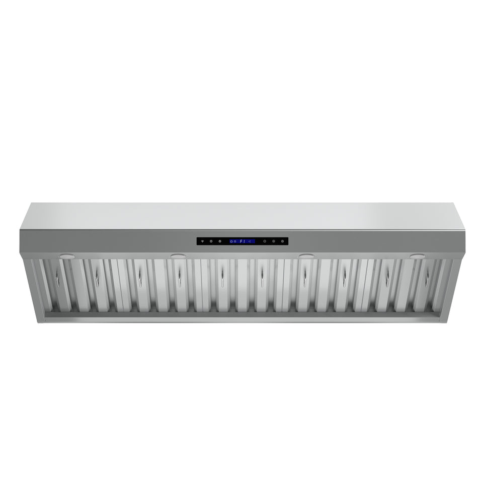 Forno Palazzo 60-Inch Wall Mounted Range Hood, Stainless Steel, Heavy Duty Baffle Filters, Remote Control