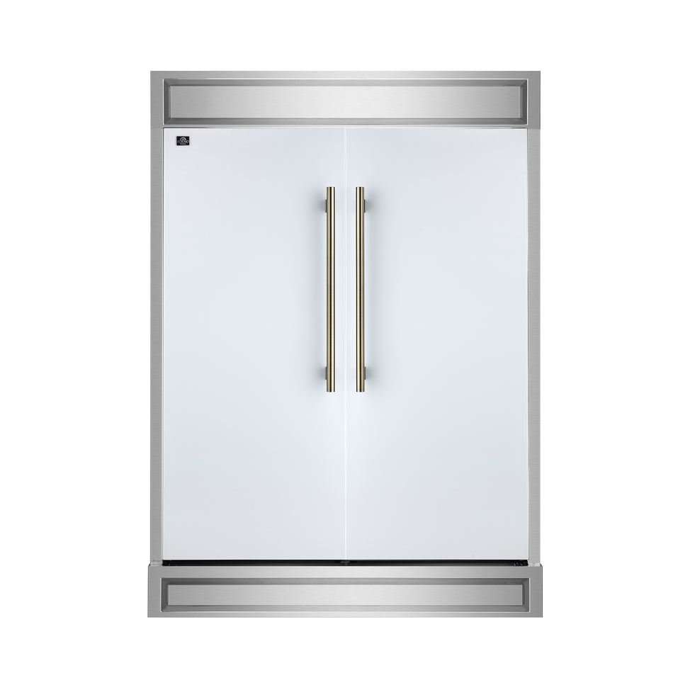 Forno Maderno 2-28-Inch Wide Convertible Refrigerator/Freezer in White, Decorative Trim, 27.2 cu.ft, 84-Inch High, ENERGY STAR Certified