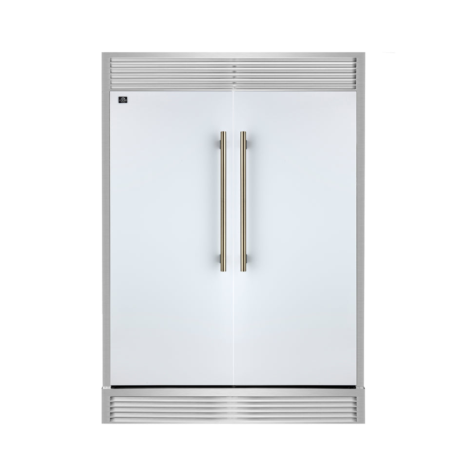 Forno Maderno 2-28-Inch Wide Convertible Refrigerator/Freezer in White, Decorative Trim, 27.2 cu.ft, 84-Inch High, ENERGY STAR Certified