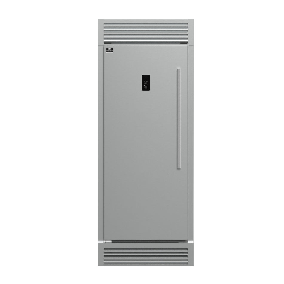 Forno Fortezza 32 Inch Left-Swing Freezer with Standard Trim Grill, Stainless Steel, with Automatic Ice Maker