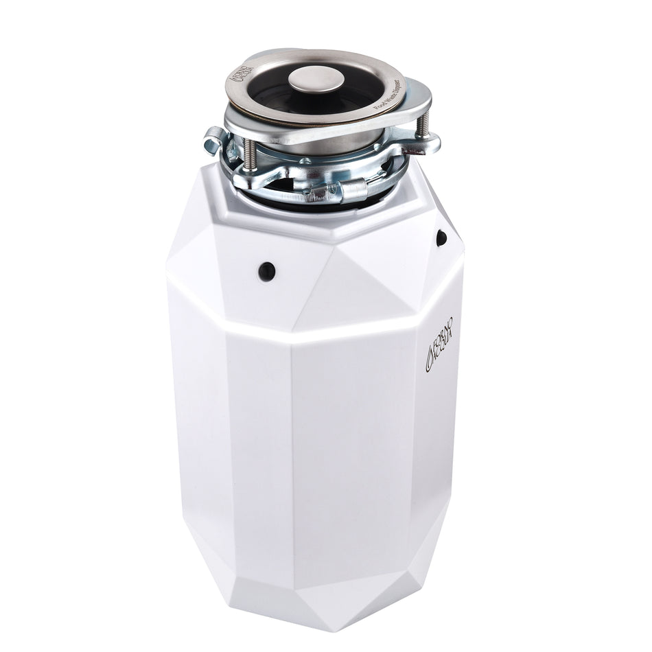 FORNO ACQUA BrightDIAMOND Moonstone 1HP Super Quiet Garbage Disposal Corded with Motion Sensor Cabinet Light & Pre-Wired Air Switch